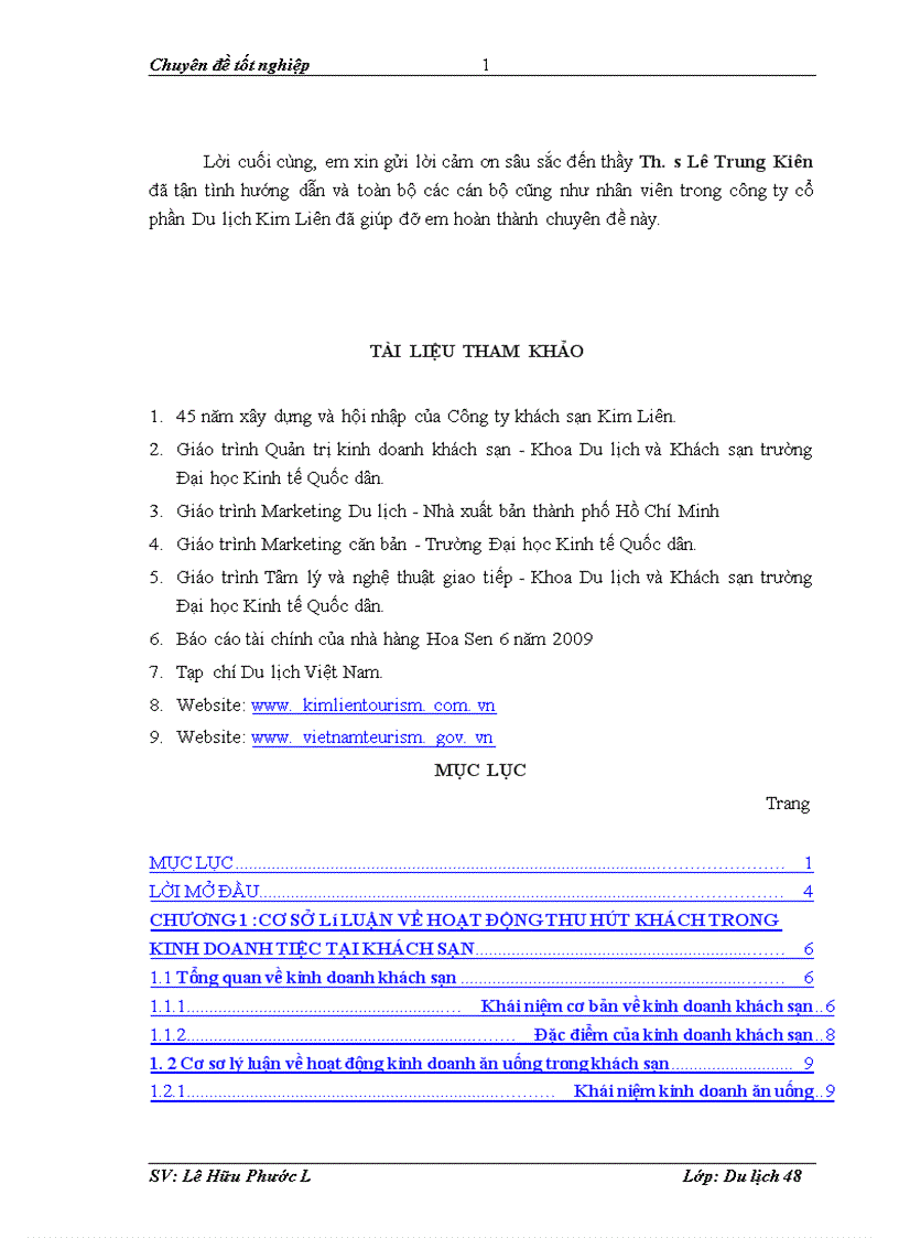 image for page Biện pháp thu hút khách trong kinh doanh tiệc tại nhà hàng Hoa Sen 6 thuộc công ty cổ phần du lịch Kim Liên