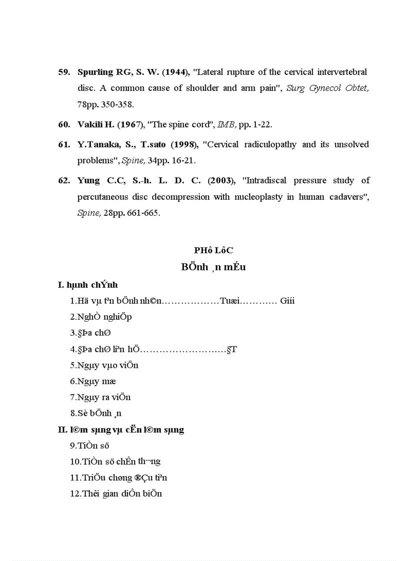 image for page Nghiên cứu đặc điểm lâm sàng cận lâm sàng và đánh giá kết quả phẫu thuật tạo hình nhân nhầy bằng sóng cao tần trong thoát vị đĩa đệm cột sống cổ tại Bệnh viện Việt Đức