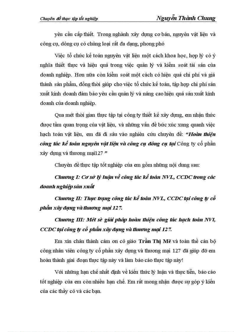 image for page Hoàn thiện công tác kế toán nguyên vật liệu và công cụ dụng cụ tại Công ty cổ phần xây dựng và thương mại127 1