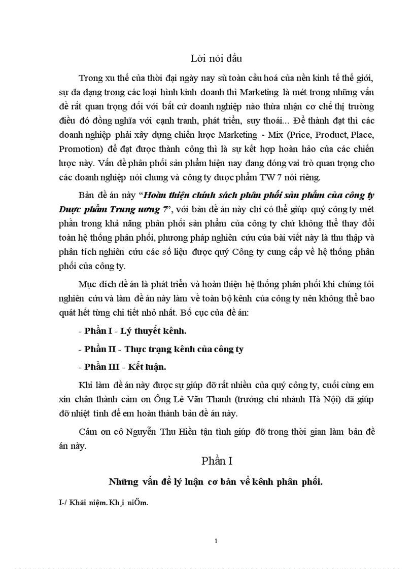 image for page Hoàn thiện chính sách phân phối sản phẩm của công ty Dược phẩm Trung ương 7