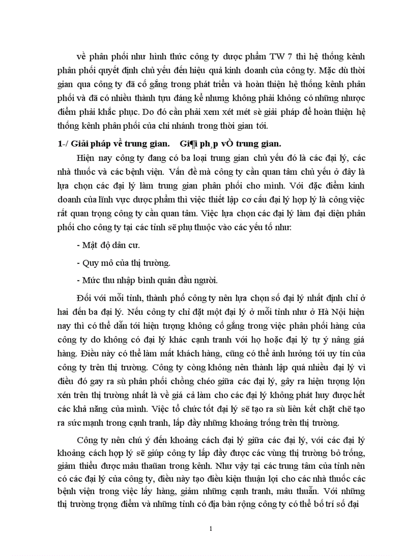 image for page Hoàn thiện chính sách phân phối sản phẩm của công ty Dược phẩm Trung ương 7