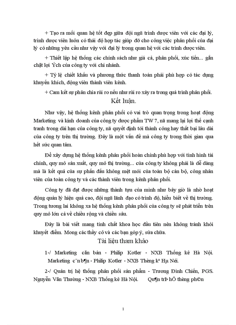 image for page Hoàn thiện chính sách phân phối sản phẩm của công ty Dược phẩm Trung ương 7