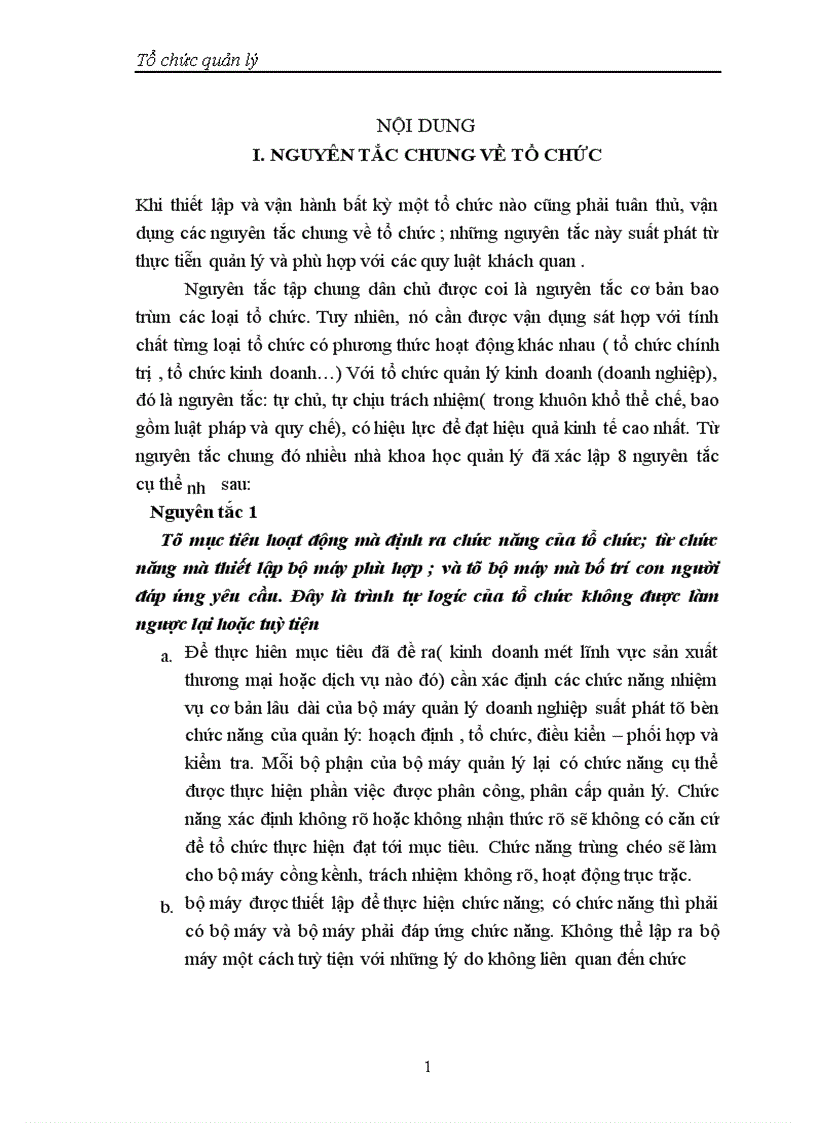 image for page Nguyên tắc chung về tổ chức quản lý