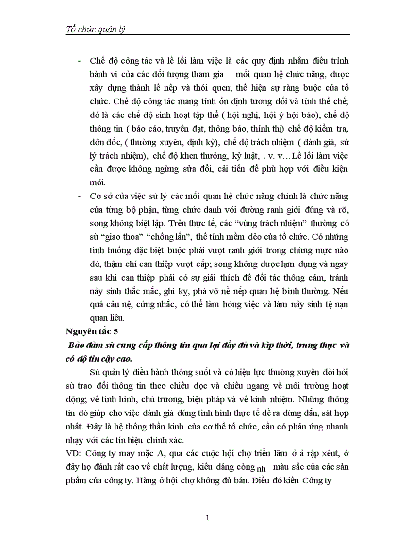 image for page Nguyên tắc chung về tổ chức quản lý