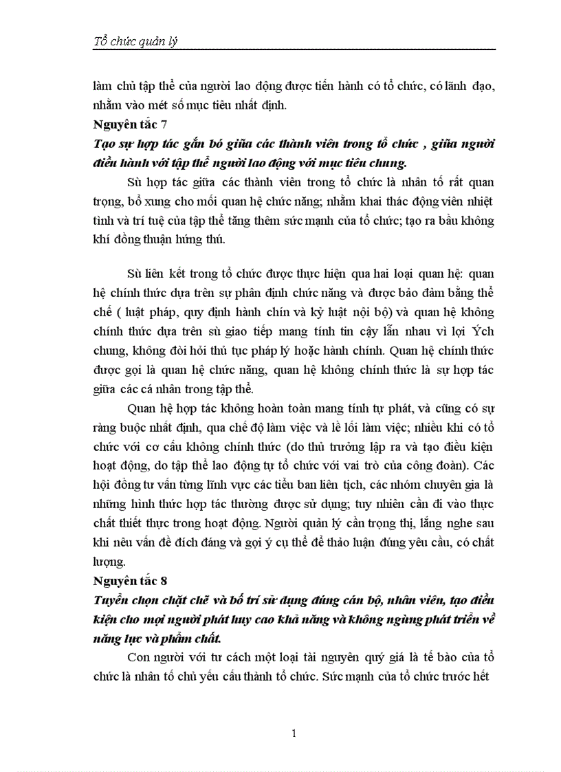 image for page Nguyên tắc chung về tổ chức quản lý