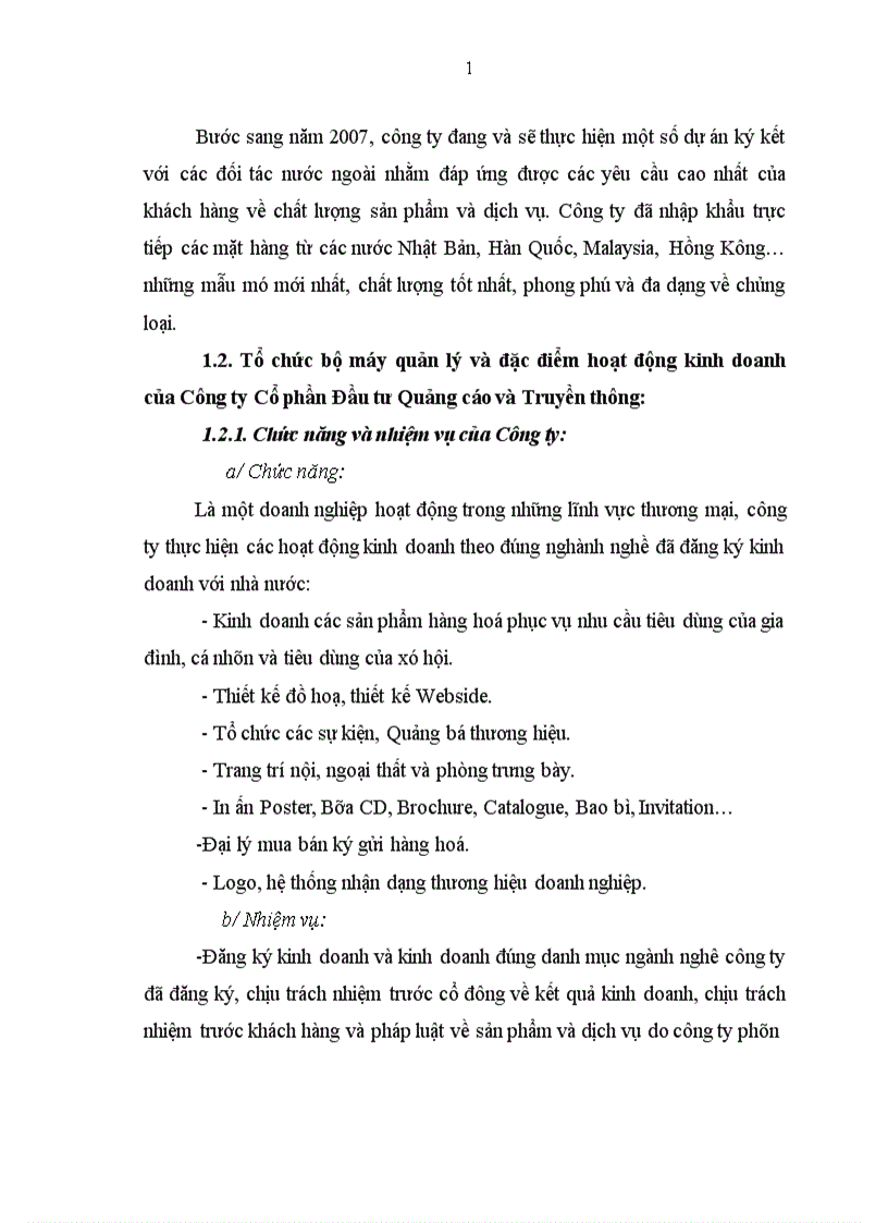 image for page Hoàn thiện công tác kế toán bán hàng và xác định kết quả kinh doanh tại công ty cổ phần đầu tư quảng cáo và truyền thông 1