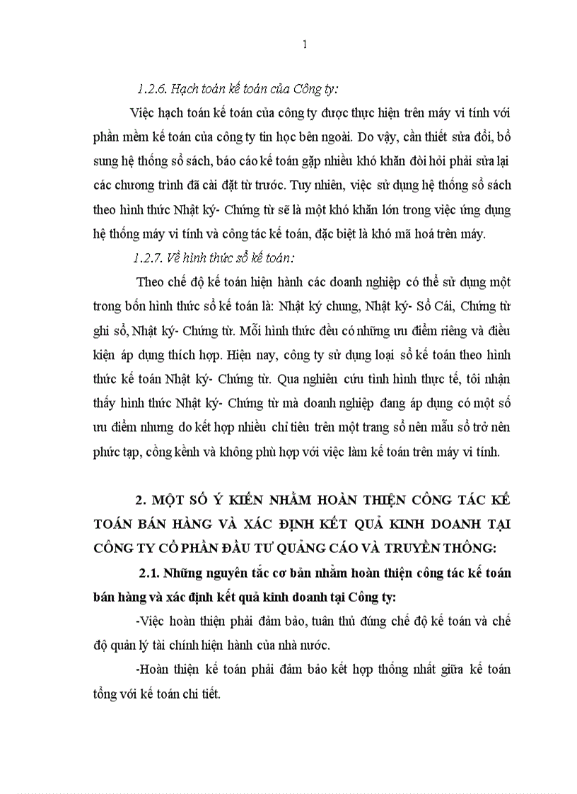image for page Hoàn thiện công tác kế toán bán hàng và xác định kết quả kinh doanh tại công ty cổ phần đầu tư quảng cáo và truyền thông 1