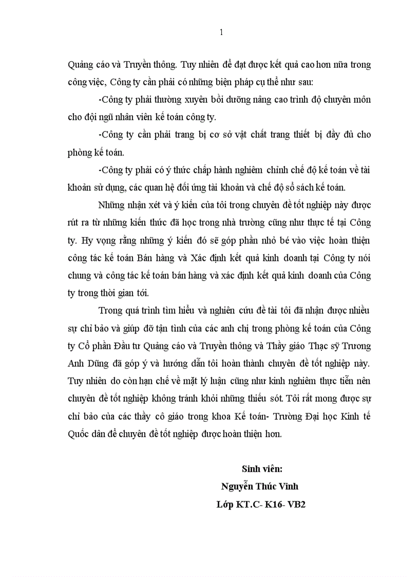 image for page Hoàn thiện công tác kế toán bán hàng và xác định kết quả kinh doanh tại công ty cổ phần đầu tư quảng cáo và truyền thông 1