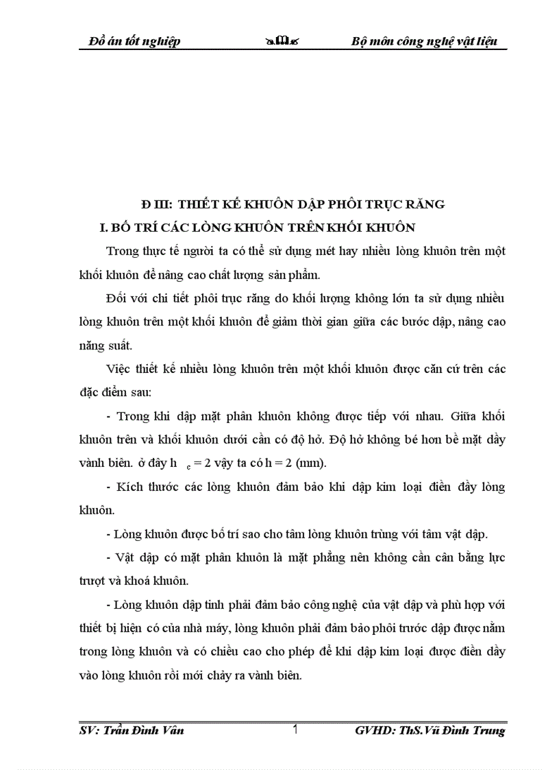 image for page Thiết kế công nghệ dập và quy trình công nghệ gia công trục răng