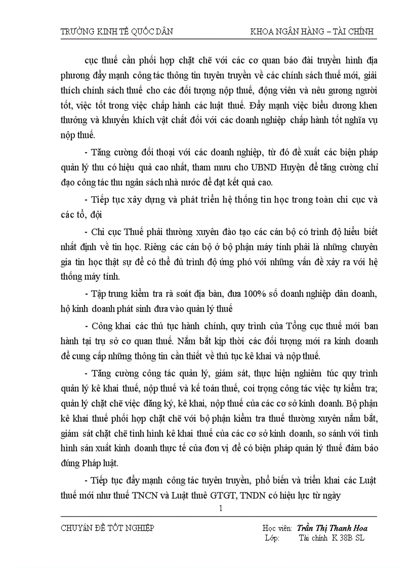 image for page Tăng cường quản lý thu thuế GTGT đối với các doanh nghiệp ngoài quốc doanh trên địa bàn Huyện Mộc Châu Tỉnh Sơn La 1
