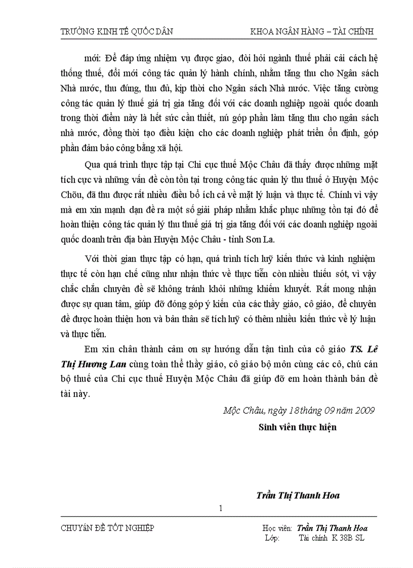 image for page Tăng cường quản lý thu thuế GTGT đối với các doanh nghiệp ngoài quốc doanh trên địa bàn Huyện Mộc Châu Tỉnh Sơn La 1