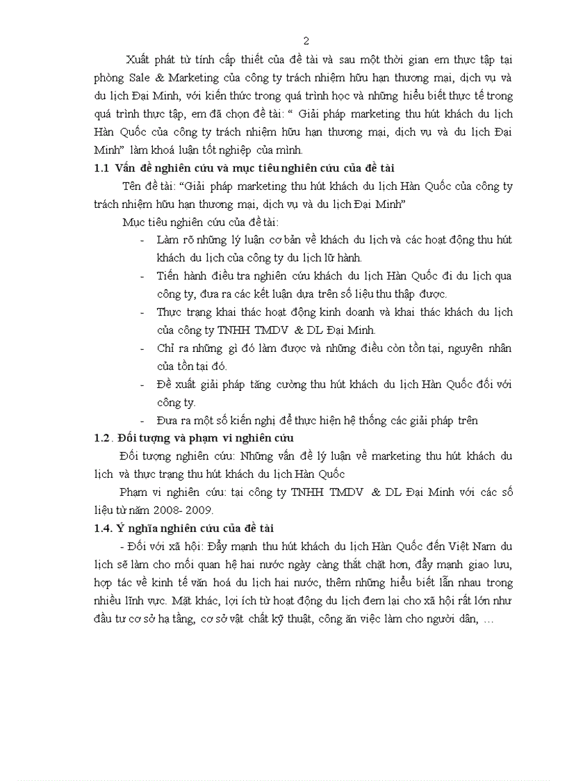 image for page Giải pháp markerting thu hút khách du lịch Hàn Quốc của công ty trách nhiệm hữu hạn thương mại dịch vụ và du lịch Đại Minh
