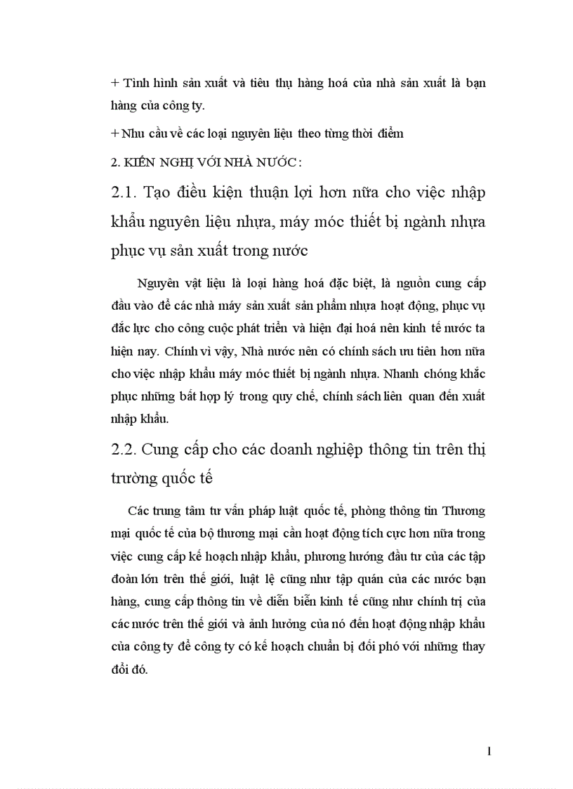 image for page Hoạt động nhập khẩu nguyên liệu nhựa phục vụ sản xuất trong nước tại Công ty Thương mại và xuất nhập khẩu Hà Nội 1