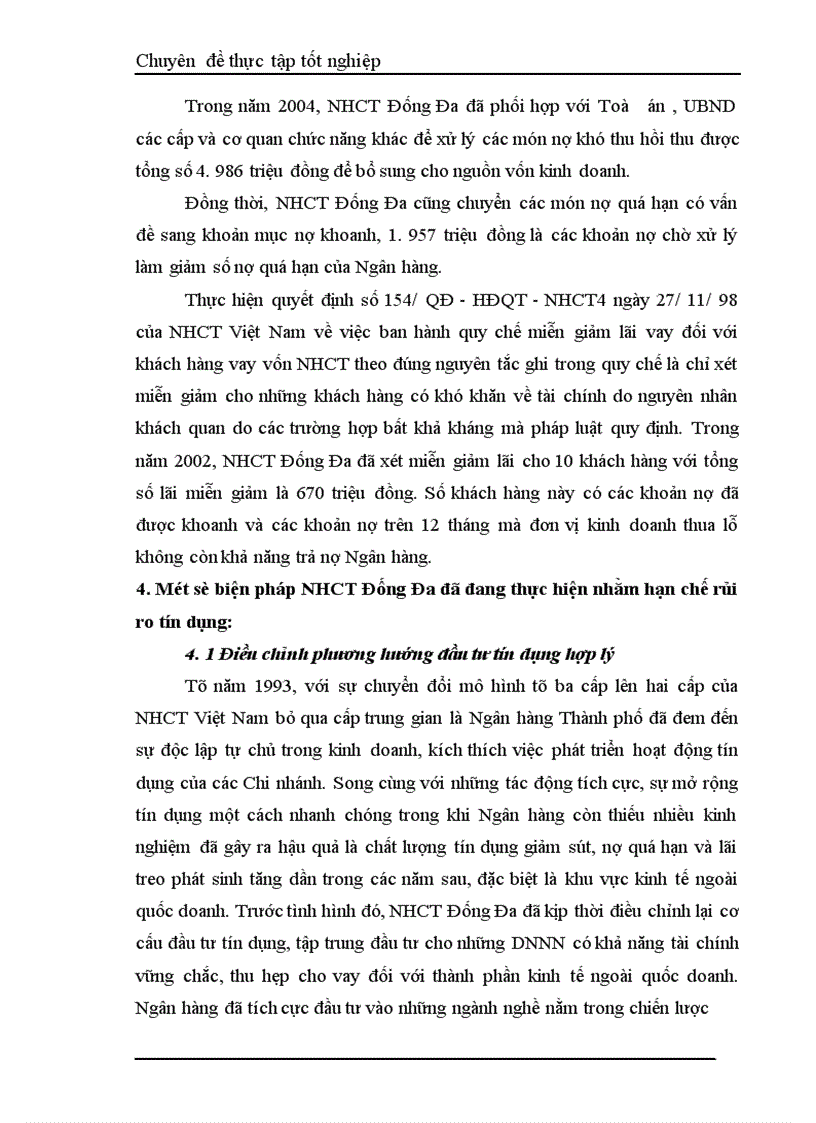 image for page Một số giải pháp hạn chế rủi ro an toàn tín dụng đối với kinh tế ngoài quốc doanh tại Ngân hàng công thương Đống Đa 1