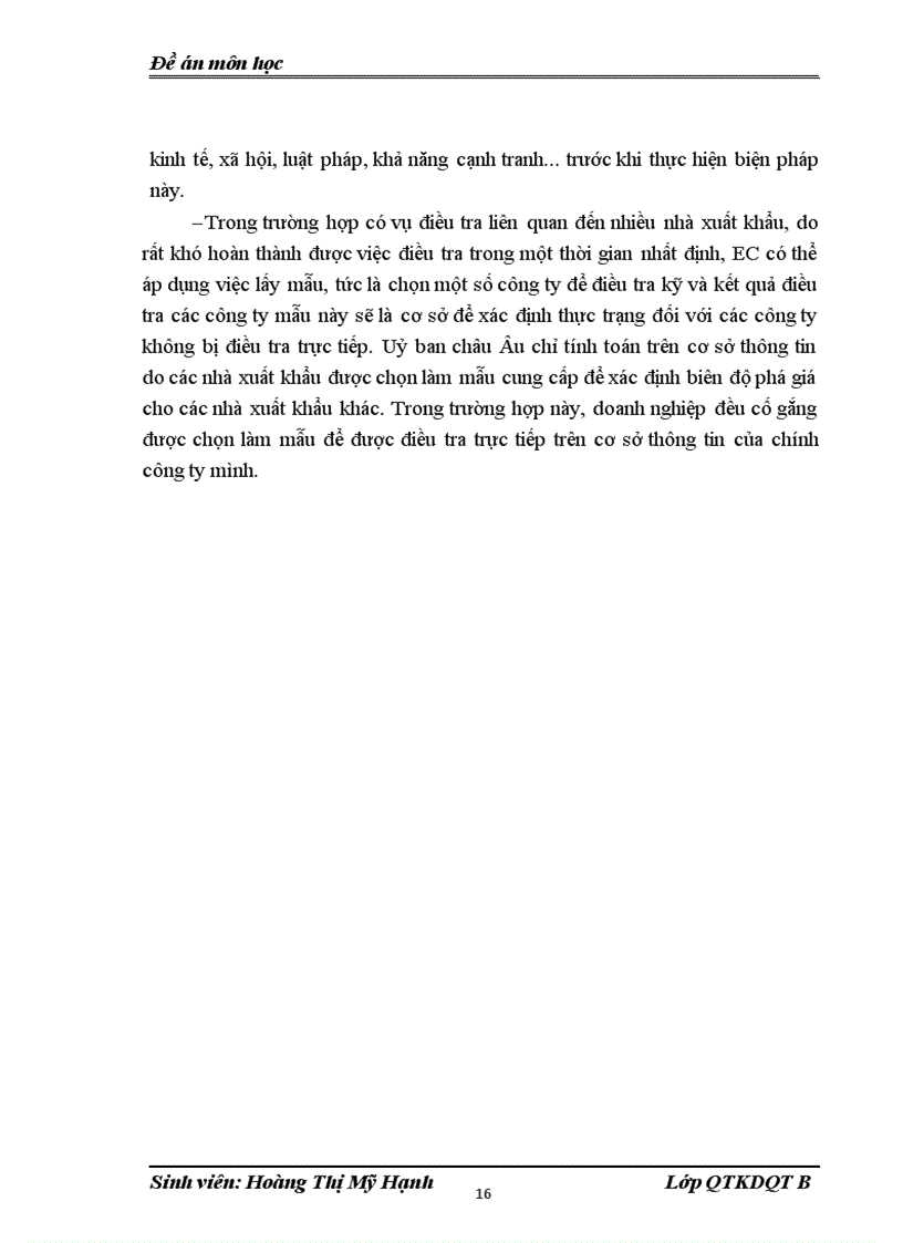 image for page Ảnh hưởng của luật chống bán phá giá của EU tới hoạt động xuất khẩu của công ty TNHH Nhà nước một thành viên giày Thượng Đình