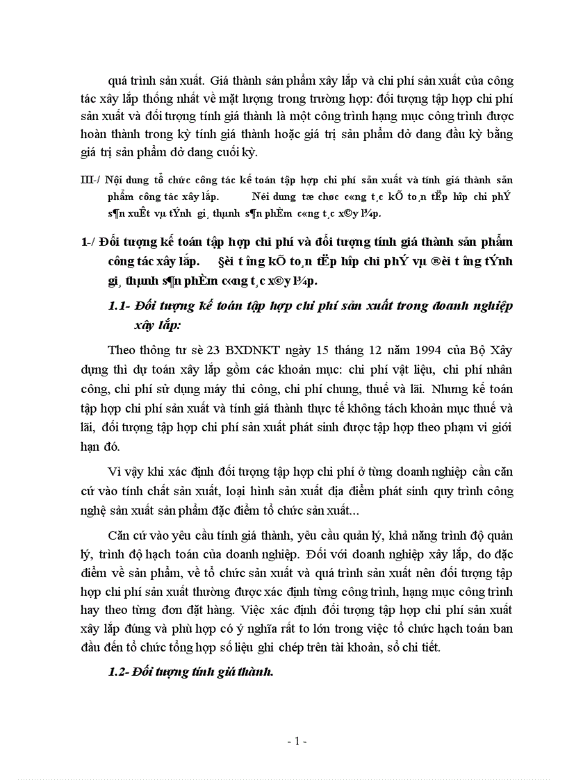 image for page Kế toán tập hợp chi phí sản xuất và tính giá thành sản phẩm xây lắp ở Công ty xây dựng số 1 1