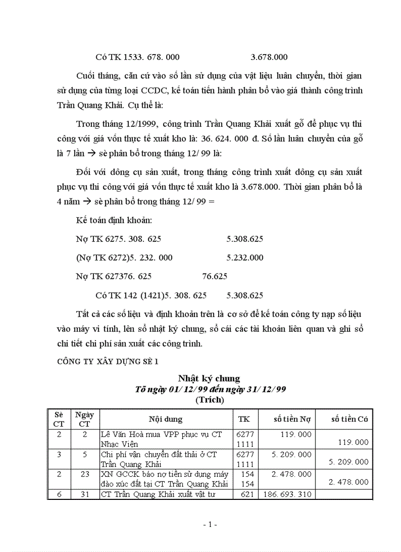 image for page Kế toán tập hợp chi phí sản xuất và tính giá thành sản phẩm xây lắp ở Công ty xây dựng số 1 1
