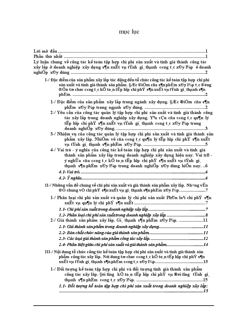 image for page Kế toán tập hợp chi phí sản xuất và tính giá thành sản phẩm xây lắp ở Công ty xây dựng số 1 1