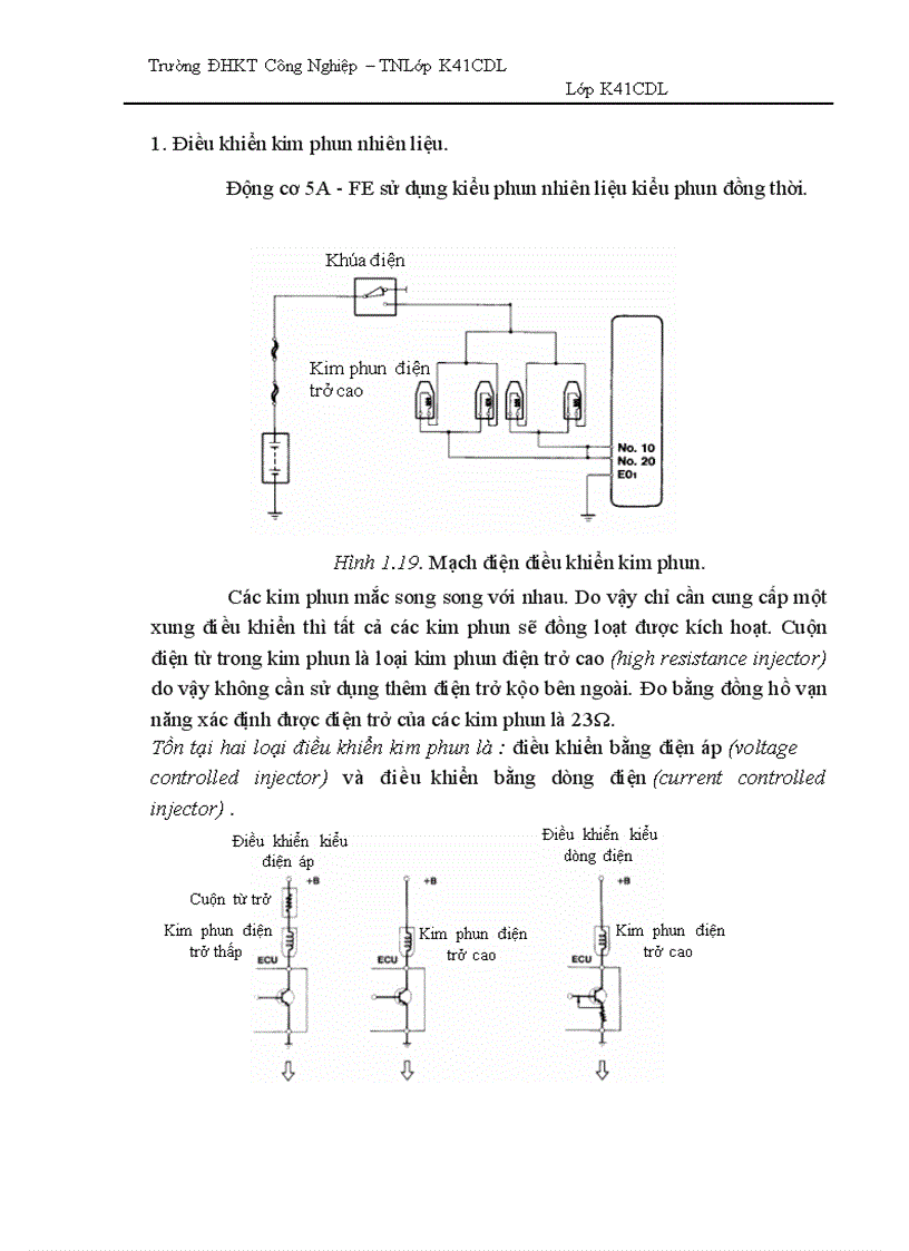 image for page Chức năng tự chẩn đoán của ecu