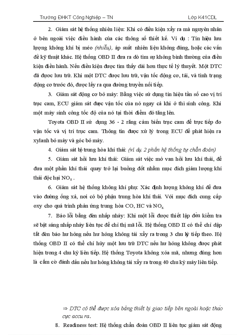 image for page Chức năng tự chẩn đoán của ecu