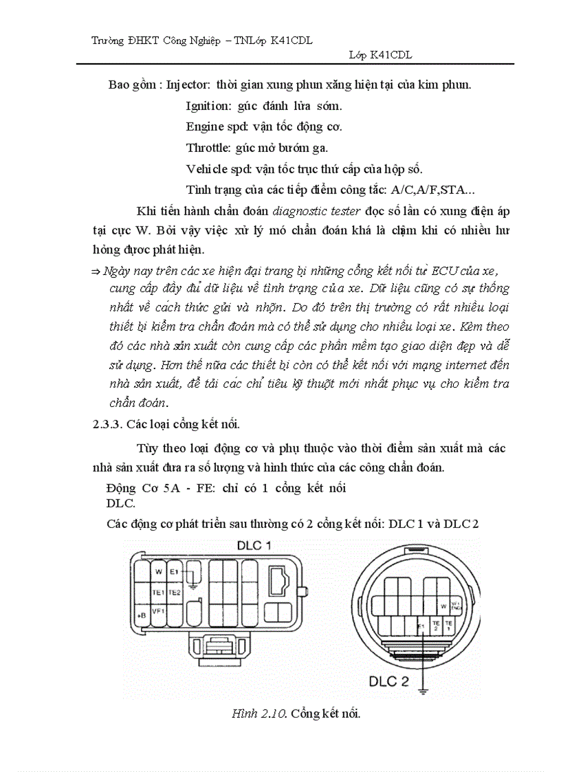 image for page Chức năng tự chẩn đoán của ecu