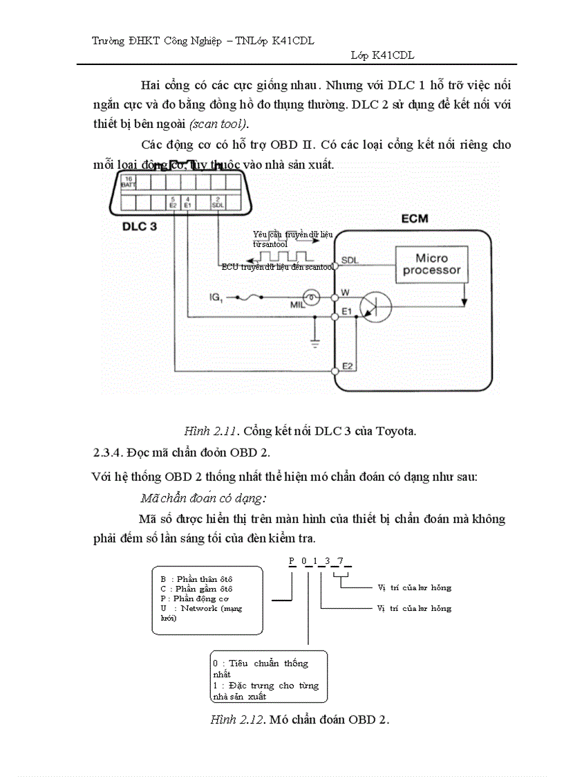image for page Chức năng tự chẩn đoán của ecu