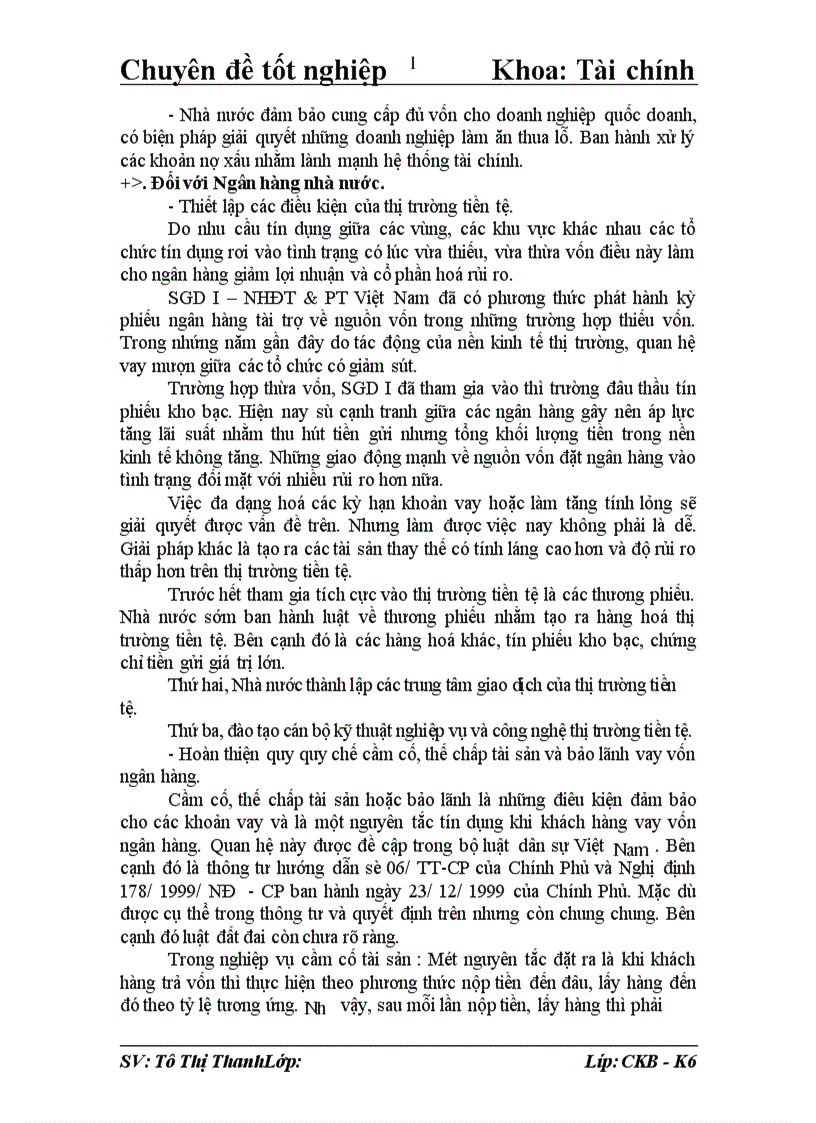 image for page Giải pháp nâng cao chất lượng hoạt động tín dụng ngắn hạn tại Sở giao dịch I Ngân hàng đầu tư và phát triển Việt Nam 1