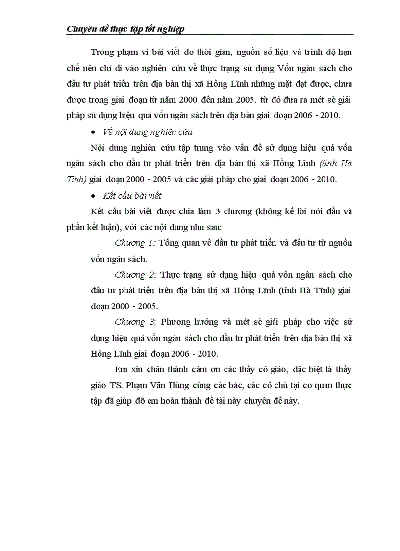 image for page Thực trạng và giải pháp sử dụng hiệu quả vốn đầu tư từ ngân sách cho đầu tư phát triển trên địa bàn thị xã Hồng Lĩnh tỉnh Hà Tĩnh giai đoạn 2000 2010 1