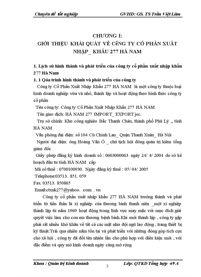 image for page Đẩy mạnh hoạt động xuất khẩu hàng may mặc tại Công ty cổ phần xuất nhập khẩu 277 Hà NAM