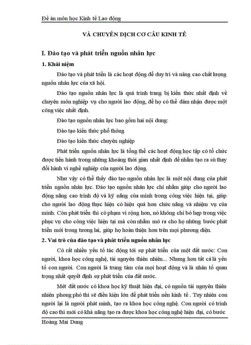 Phát triển và đào tạo nguồn nhân lực Việt Nam trong quá trình chuyển dịch cơ cấu kinh tế 1