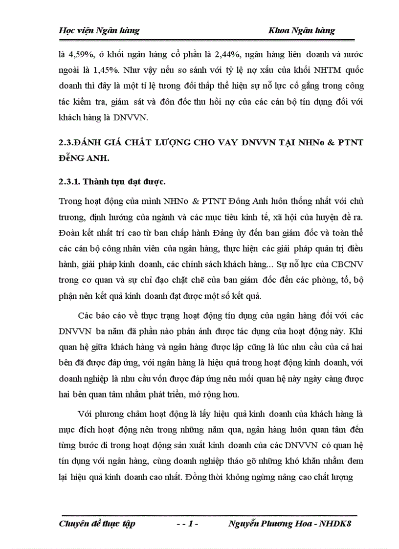 image for page Giải pháp nhằm nâng cao chất lượng tín dụng đối với doanh nghiệp vừa và nhỏ tại Ngân hàng nông nghiệp và Phát triển nông thôn Đông Anh 1