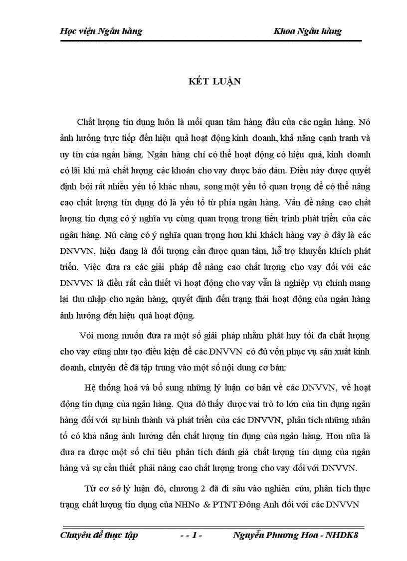 image for page Giải pháp nhằm nâng cao chất lượng tín dụng đối với doanh nghiệp vừa và nhỏ tại Ngân hàng nông nghiệp và Phát triển nông thôn Đông Anh 1
