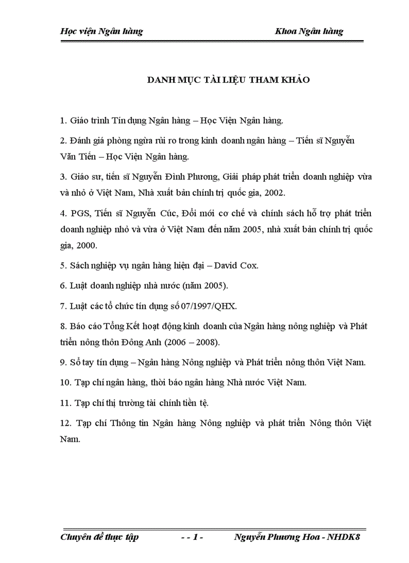 image for page Giải pháp nhằm nâng cao chất lượng tín dụng đối với doanh nghiệp vừa và nhỏ tại Ngân hàng nông nghiệp và Phát triển nông thôn Đông Anh 1