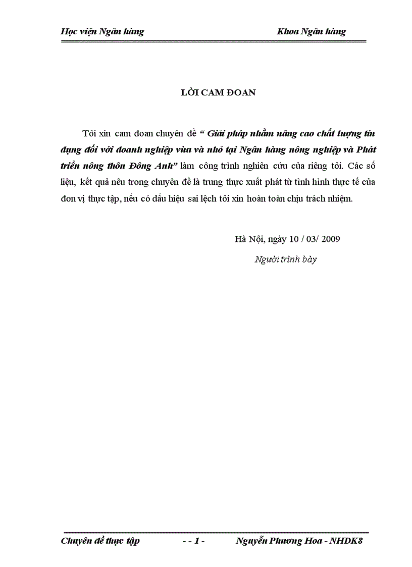 image for page Giải pháp nhằm nâng cao chất lượng tín dụng đối với doanh nghiệp vừa và nhỏ tại Ngân hàng nông nghiệp và Phát triển nông thôn Đông Anh 1