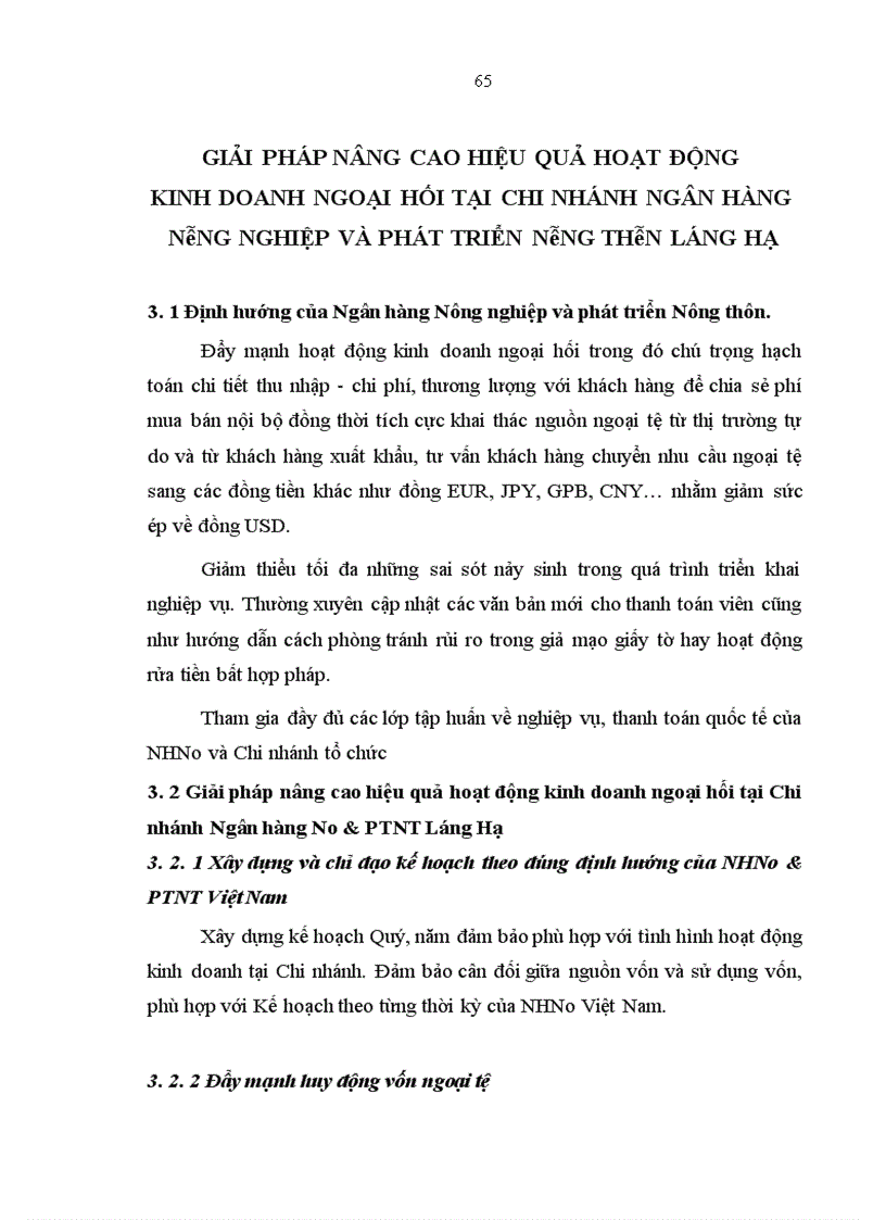image for page Giải pháp nâng cao hiệu quả hoạt động kinh doanh ngoại hối tại Chi nhánh Ngân hàng Nông nghiệp và phát triển Nông thôn Láng Hạ