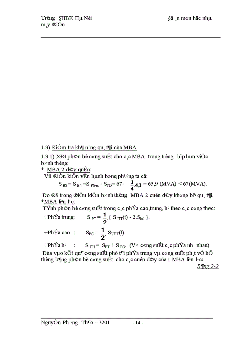 image for page Tính tổn thất điện năng trong các máy biến áp