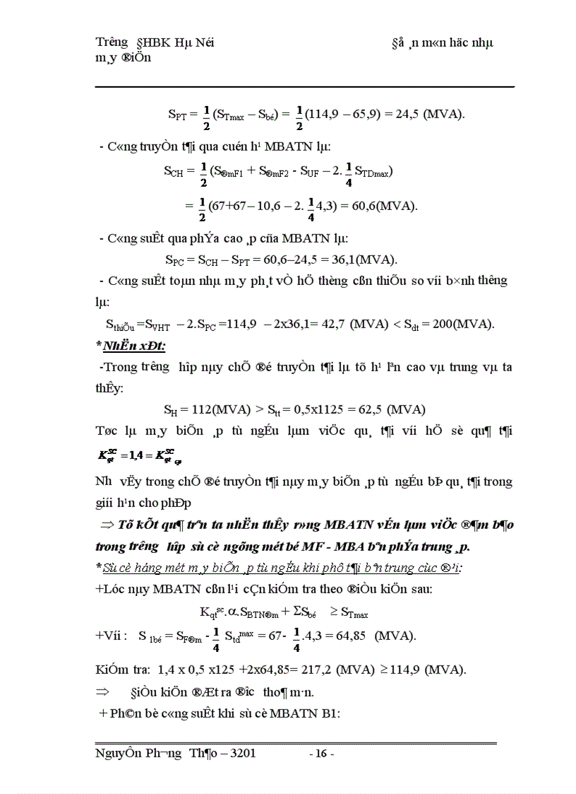 image for page Tính tổn thất điện năng trong các máy biến áp