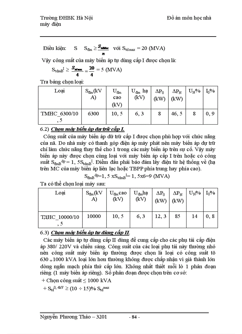 image for page Tính tổn thất điện năng trong các máy biến áp