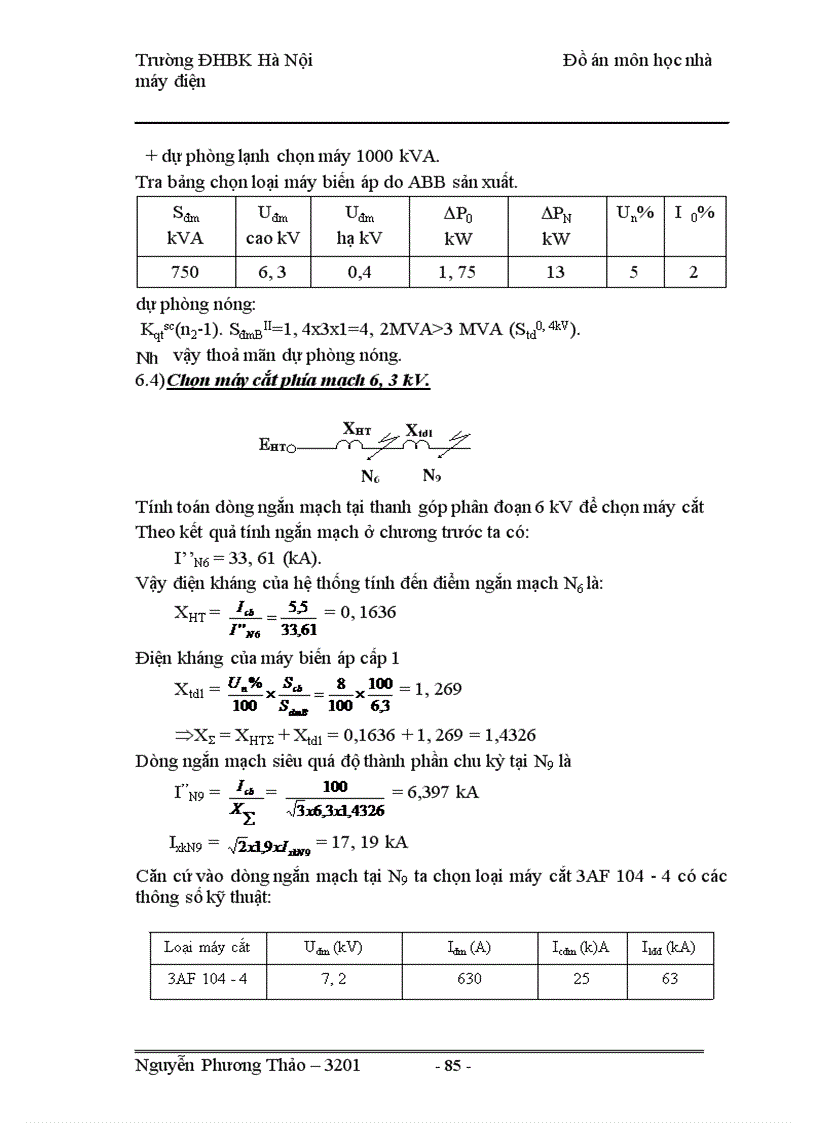 image for page Tính tổn thất điện năng trong các máy biến áp