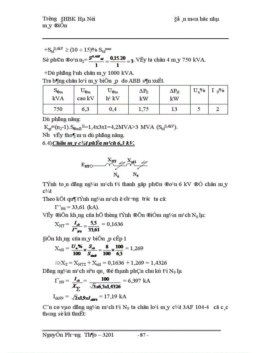 image for page Tính tổn thất điện năng trong các máy biến áp