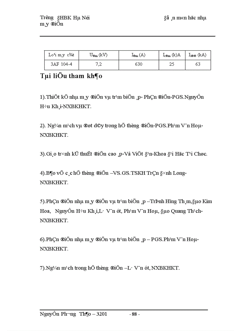 image for page Tính tổn thất điện năng trong các máy biến áp