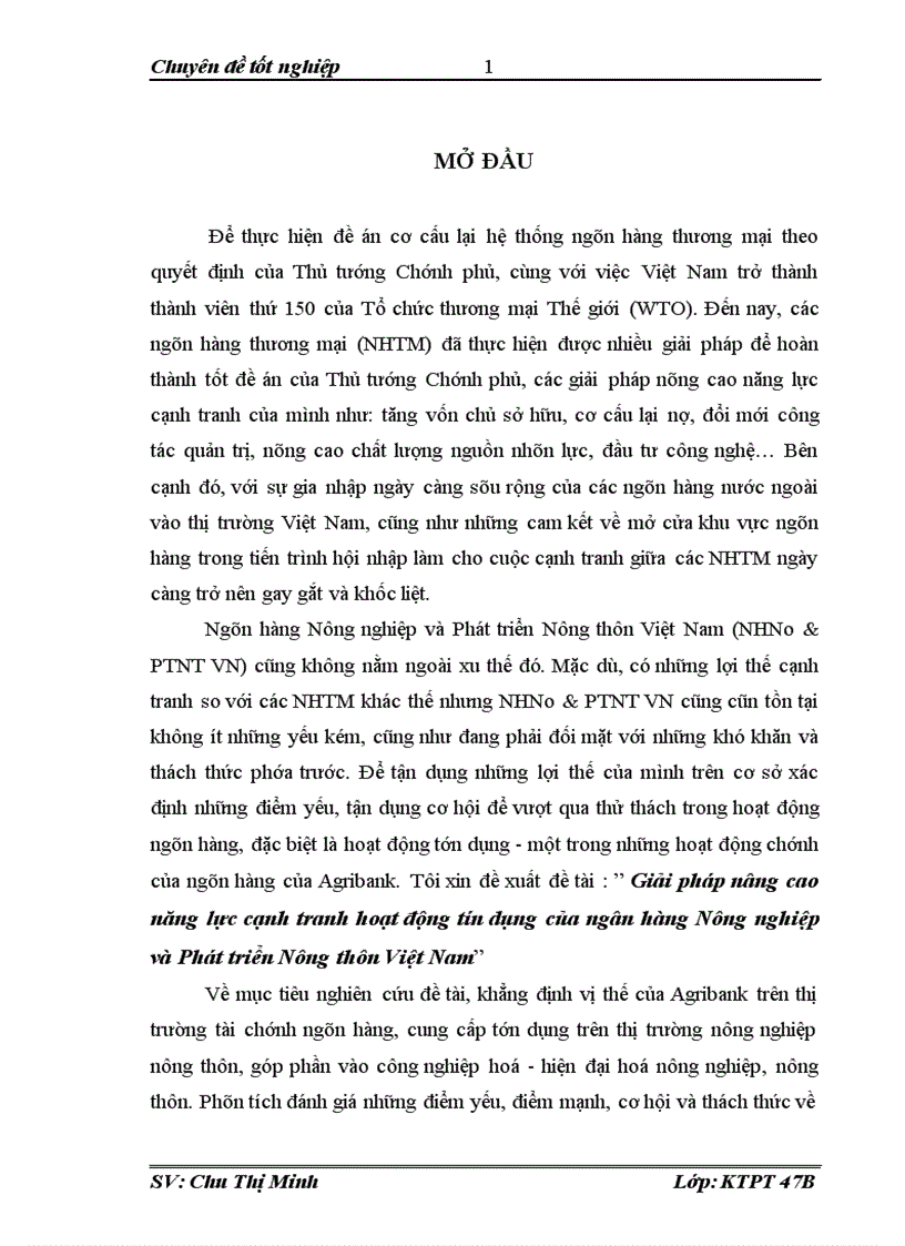 image for page Giải pháp nâng cao năng lực cạnh tranh hoạt động tín dụng của ngân hàng Nông nghiệp và Phát triển Nông thôn Việt Nam