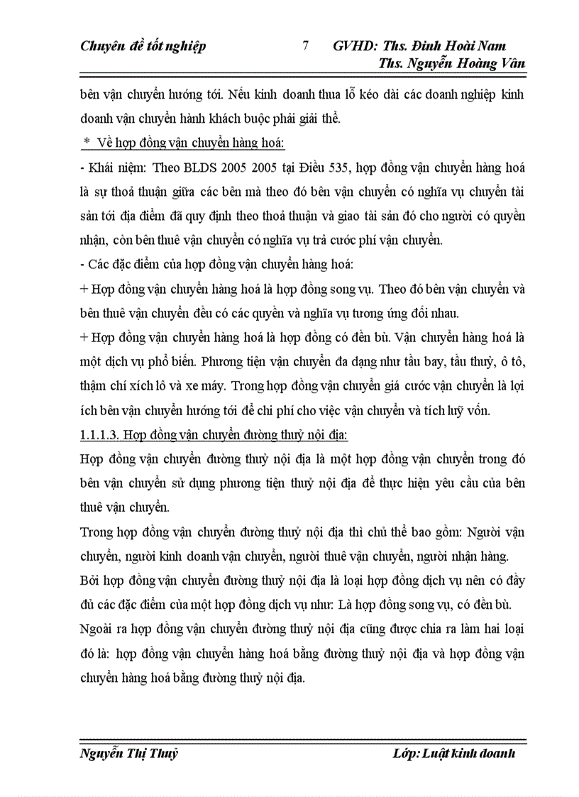 image for page Thực tiễn áp dụng pháp luật trong việc ký kết và thực hiện hợp đồng vận chuyển đường thuỷ tại Chi nhánh Hoà Bình thuộc TCT vận tải thuỷ 1