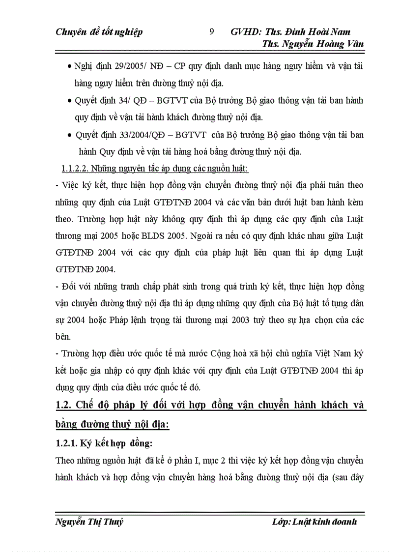 image for page Thực tiễn áp dụng pháp luật trong việc ký kết và thực hiện hợp đồng vận chuyển đường thuỷ tại Chi nhánh Hoà Bình thuộc TCT vận tải thuỷ 1