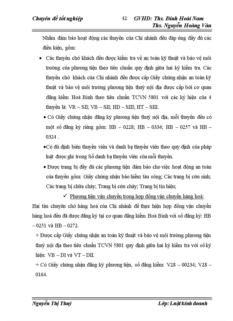 image for page Thực tiễn áp dụng pháp luật trong việc ký kết và thực hiện hợp đồng vận chuyển đường thuỷ tại Chi nhánh Hoà Bình thuộc TCT vận tải thuỷ 1