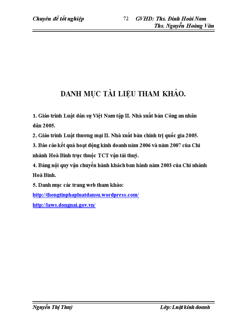 image for page Thực tiễn áp dụng pháp luật trong việc ký kết và thực hiện hợp đồng vận chuyển đường thuỷ tại Chi nhánh Hoà Bình thuộc TCT vận tải thuỷ 1