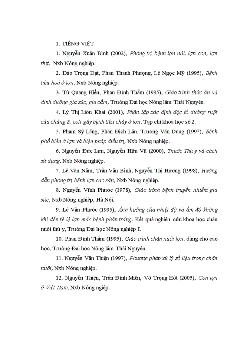 image for page Áp dụng một số biện pháp phòng trị bệnh phân trắng lợn con nuôi trong nông hộ ở một số xã thuộc huyện Tam Dương tỉnh Vĩnh Phúc