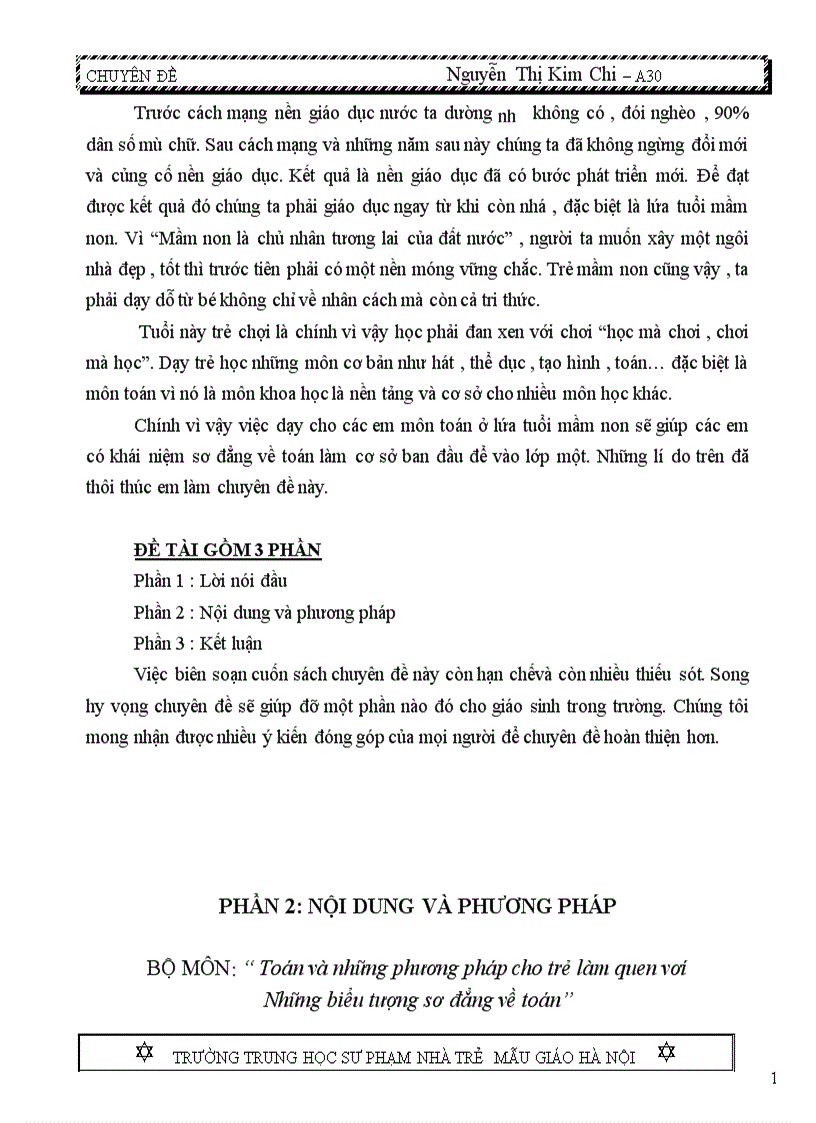 image for page Tìm hiểu nội dung phương pháp bộ môn và phương pháp hình thành các biểu tượng về toán cho trẻ mầm non trong thời kì đổi mới 1