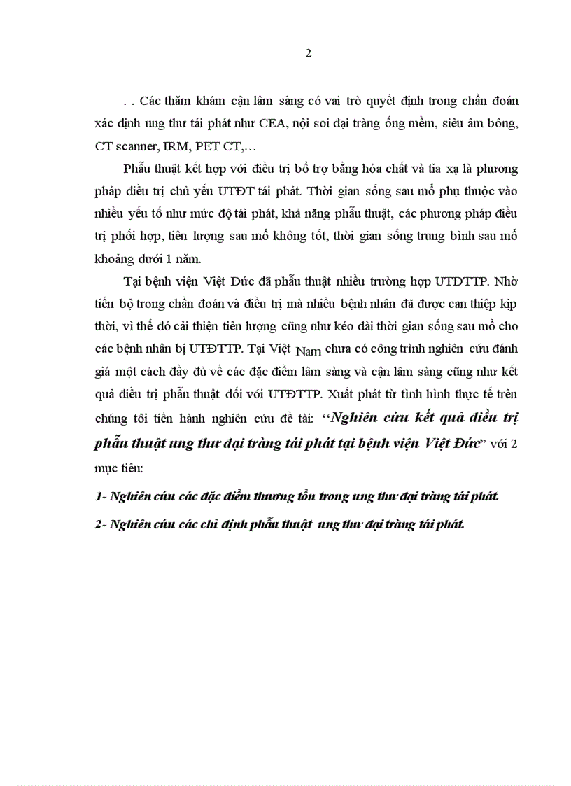 image for page Nghiên cứu kết quả điều trị phẫu thuật ung thư đại tràng tái phát tại bệnh viện Việt Đức