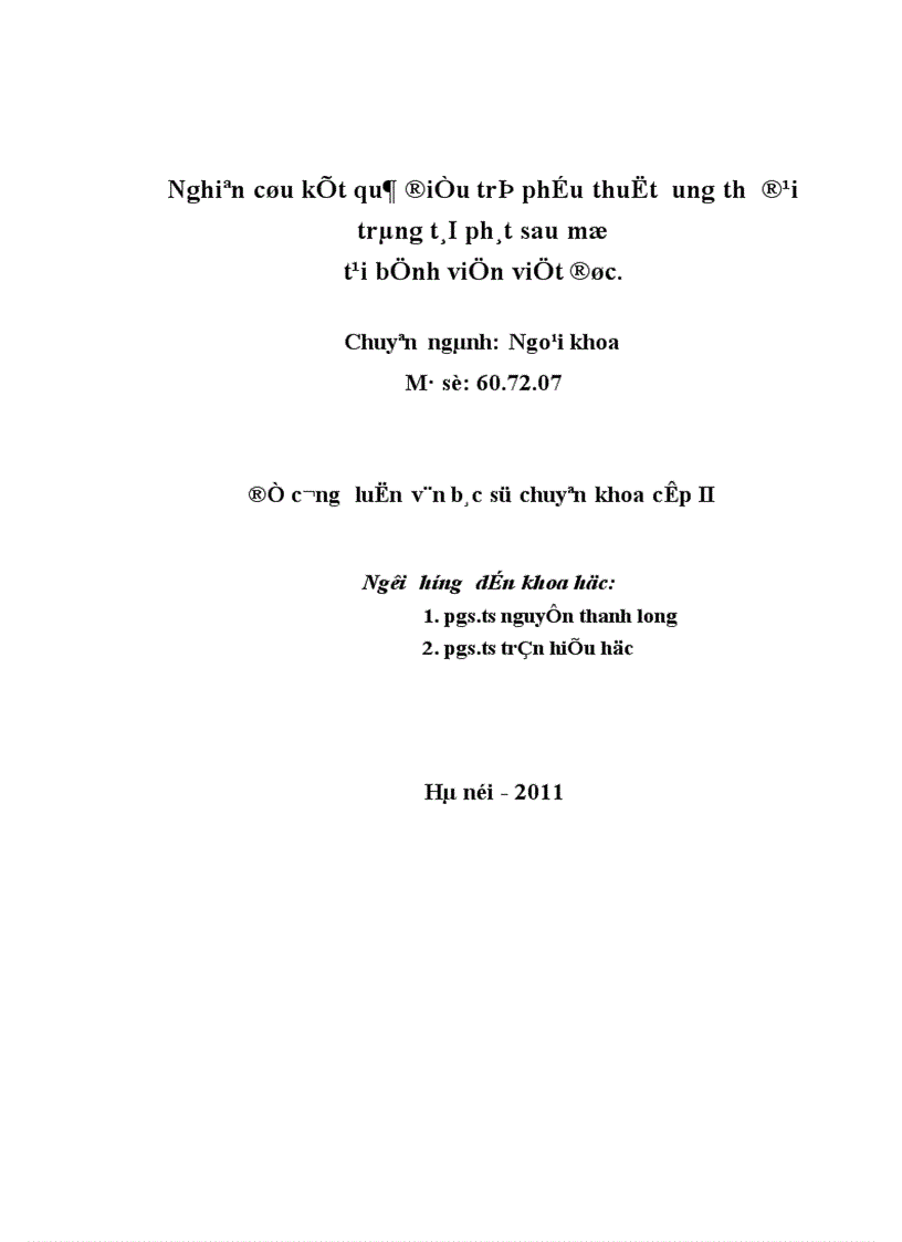 image for page Nghiên cứu kết quả điều trị phẫu thuật ung thư đại tràng tái phát tại bệnh viện Việt Đức